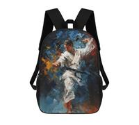 sinyumoney Backpacks Kids School Backpack Martial Arts Mastery School Bag 3D Printed School Bag for Boys Elementary And Middle School Students 17inch