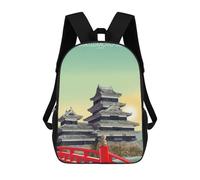 sinyumoney Backpacks Kids School Backpack Matsumoto Castle in Japan School Bag 3D Printed School Bag for Boys Elementary And Middle School Students 17inch