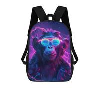 sinyumoney Backpacks Kids School Backpack Monkey Animal Space School Bag 3D Printed School Bag for Boys Elementary And Middle School Students 17inch