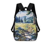 sinyumoney Backpacks Kids School Backpack Mountain Path School Bag 3D Printed School Bag for Boys Elementary And Middle School Students 17inch