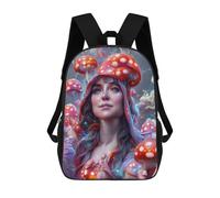 sinyumoney Backpacks Kids School Backpack Mystical Mushroom Enchantress School Bag 3D Printed School Bag for Boys Elementary And Middle School Students 17inch