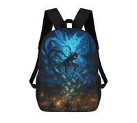 sinyumoney Backpacks Kids School Backpack Mystical Ninja Battle in Asian Village School Bag 3D Printed School Bag for Boys Elementary And Middle School Students 17inch