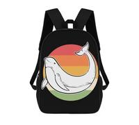 sinyumoney Backpacks Kids School Backpack Narwhal Vintage Oceanograp School Bag 3D Printed School Bag for Boys Elementary And Middle School Students 17inch