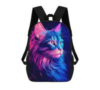 sinyumoney Backpacks Kids School Backpack Neon Whiskers School Bag 3D Printed School Bag for Boys Elementary And Middle School Students 17inch
