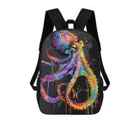 sinyumoney Backpacks Kids School Backpack Octopus Animal Painting School Bag 3D Printed School Bag for Boys Elementary And Middle School Students 17inch