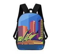 sinyumoney Backpacks Kids School Backpack Opera House Sydney Pop Art School Bag 3D Printed School Bag for Boys Elementary And Middle School Students 17inch