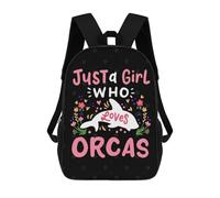 sinyumoney Backpacks Kids School Backpack Orcas Orca Lover School Bag 3D Printed School Bag for Boys Elementary And Middle School Students 17inch