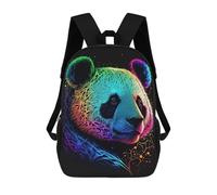 sinyumoney Backpacks Kids School Backpack Panda Neon School Bag 3D Printed School Bag for Boys Elementary And Middle School Students 17inch