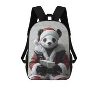 sinyumoney Backpacks Kids School Backpack Panda Santa Claus School Bag 3D Printed School Bag for Boys Elementary And Middle School Students 17inch