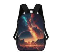 sinyumoney Backpacks Kids School Backpack Planetary Convergence in Space -1 School Bag 3D Printed School Bag for Boys Elementary And Middle School Students 17inch