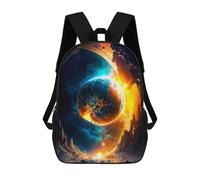 sinyumoney Backpacks Kids School Backpack Planetary Eclipse Fantasy School Bag 3D Printed School Bag for Boys Elementary And Middle School Students 17inch