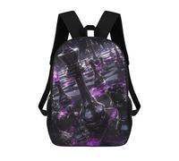 sinyumoney Backpacks Kids School Backpack Purple Chessboard School Bag 3D Printed School Bag for Boys Elementary And Middle School Students 17inch