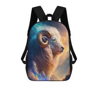 sinyumoney Backpacks Kids School Backpack Ram in Cosmic Clouds School Bag 3D Printed School Bag for Boys Elementary And Middle School Students 17inch