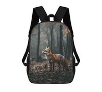 sinyumoney Backpacks Kids School Backpack Red Fox in Forest School Bag 3D Printed School Bag for Boys Elementary And Middle School Students 17inch
