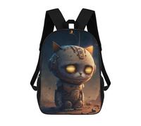 sinyumoney Backpacks Kids School Backpack Robotic Cat in Space Suit School Bag 3D Printed School Bag for Boys Elementary And Middle School Students 17inch