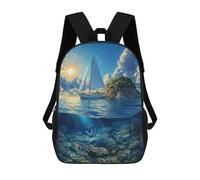 sinyumoney Backpacks Kids School Backpack Sailboat And Anchor School Bag 3D Printed School Bag for Boys Elementary And Middle School Students 17inch