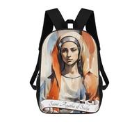 sinyumoney Backpacks Kids School Backpack Saint Agatha of Sicily School Bag 3D Printed School Bag for Boys Elementary And Middle School Students 17inch