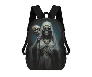 sinyumoney Backpacks Kids School Backpack Santa Muerte in White Robe School Bag 3D Printed School Bag for Boys Elementary And Middle School Students 17inch