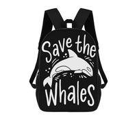 sinyumoney Backpacks Kids School Backpack Save The Whales Environme School Bag 3D Printed School Bag for Boys Elementary And Middle School Students 17inch