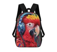 sinyumoney Backpacks Kids School Backpack Scarlet Macaw School Bag 3D Printed School Bag for Boys Elementary And Middle School Students 17inch