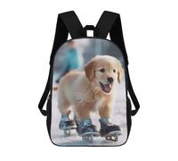 sinyumoney Backpacks Kids School Backpack Skating Puppy School Bag 3D Printed School Bag for Boys Elementary And Middle School Students 17inch