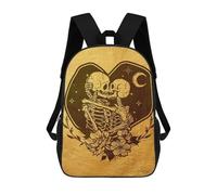 sinyumoney Backpacks Kids School Backpack Skeleton Lovers School Bag 3D Printed School Bag for Boys Elementary And Middle School Students 17inch