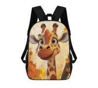sinyumoney Backpacks Kids School Backpack Smiling Giraffe in Autumn School Bag 3D Printed School Bag for Boys Elementary And Middle School Students 17inch