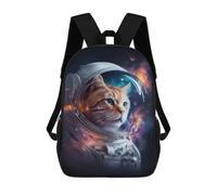 sinyumoney Backpacks Kids School Backpack Space Cat Adventure -7 School Bag 3D Printed School Bag for Boys Elementary And Middle School Students 17inch