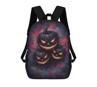 sinyumoney Backpacks Kids School Backpack Spooky Stacked Halloween Pumpkins School Bag 3D Printed School Bag for Boys Elementary And Middle School Students 17inch