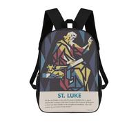 sinyumoney Backpacks Kids School Backpack ST LUKE School Bag 3D Printed School Bag for Boys Elementary And Middle School Students 17inch