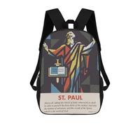 sinyumoney Backpacks Kids School Backpack ST PAUL School Bag 3D Printed School Bag for Boys Elementary And Middle School Students 17inch