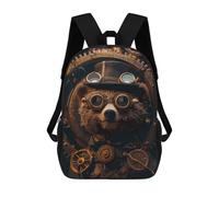 sinyumoney Backpacks Kids School Backpack Steampunk Animal Bear School Bag 3D Printed School Bag for Boys Elementary And Middle School Students 17inch