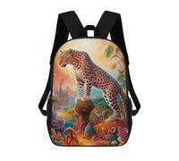 sinyumoney Backpacks Kids School Backpack Surreal Leopard Safari 2 School Bag 3D Printed School Bag for Boys Elementary And Middle School Students 17inch
