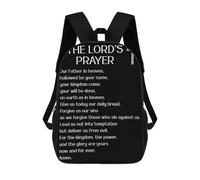 sinyumoney Backpacks Kids School Backpack THE LORDS PRAYER SMALL X School Bag 3D Printed School Bag for Boys Elementary And Middle School Students 17inch