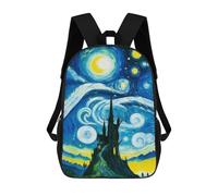 sinyumoney Backpacks Kids School Backpack The Starry Night Painting School Bag 3D Printed School Bag for Boys Elementary And Middle School Students 17inch