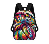 sinyumoney Backpacks Kids School Backpack Turkey Wpap Pop Art School Bag 3D Printed School Bag for Boys Elementary And Middle School Students 17inch