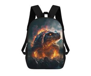 sinyumoney Backpacks Kids School Backpack Volcanic Lizard Emerges School Bag 3D Printed School Bag for Boys Elementary And Middle School Students 17inch