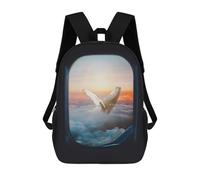sinyumoney Backpacks Kids School Backpack Whale in Clouds Sunset School Bag 3D Printed School Bag for Boys Elementary And Middle School Students 17inch