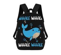 sinyumoney Backpacks Kids School Backpack Whale Whale Whale Whale School Bag 3D Printed School Bag for Boys Elementary And Middle School Students 17inch