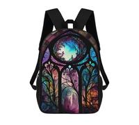 sinyumoney Backpacks Kids School Backpack Window Into The World School Bag 3D Printed School Bag for Boys Elementary And Middle School Students 17inch