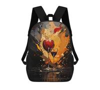 sinyumoney Backpacks Kids School Backpack Wine Glasses School Bag 3D Printed School Bag for Boys Elementary And Middle School Students 17inch