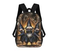 sinyumoney Backpacks Kids School Backpack Wizards School Bag 3D Printed School Bag for Boys Elementary And Middle School Students 17inch