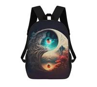 sinyumoney Backpacks Kids School Backpack Yin Yang Concept School Bag 3D Printed School Bag for Boys Elementary And Middle School Students 17inch