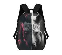 sinyumoney Backpacks Kids School Backpack Zebra Elephant Fusion School Bag 3D Printed School Bag for Boys Elementary And Middle School Students 17inch