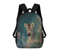 sinyumoney Backpacks Kids School Backpack Zebra Portrait in Bloom School Bag 3D Printed School Bag for Boys Elementary And Middle School Students 17inch