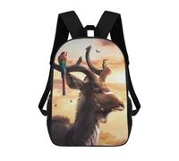 sinyumoney Backpacks Kudu Gang Kids School Backpack School Bag 3D Printed School Bags for Boys Elementary And Middle School Students 17inch