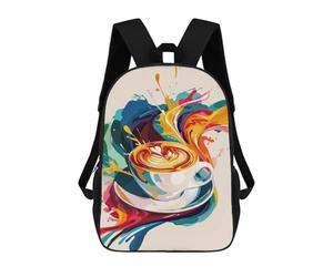 sinyumoney Backpacks Latte Art Explosion Kids School Backpack School Bag 3D Printed School Bags for Boys Elementary And Middle School Students 17inch