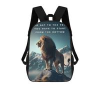 sinyumoney Backpacks Lion's Journey to The Summit Kids School Backpack School Bag 3D Printed School Bags for Boys Elementary And Middle School Students 17inch