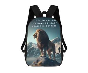 sinyumoney Backpacks Lion's Journey to The Summit Kids School Backpack School Bag 3D Printed School Bags for Boys Elementary And Middle School Students 17inch