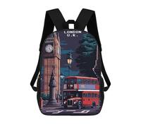sinyumoney Backpacks London England Pixel Art Kids School Backpack School Bag 3D Printed School Bags for Boys Elementary And Middle School Students 17inch